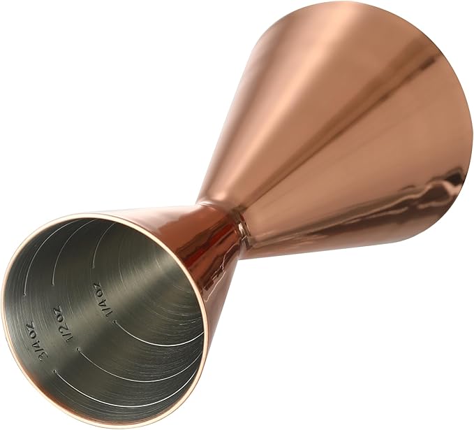 Double Cocktail Jigger Slim Style Measuring Jigger (Smooth CopperPlated)
