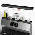 Bumusty Silicone Magnetic For Back Of Stove, Over The, Magnetic, Kitchen Spice Rack Organizer, Oven Shelf For Top Of Stove - Black