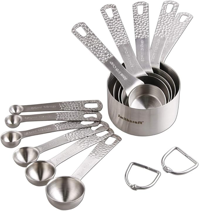 Stainless Steel Measuring Cups and Spoons Set - 5 Cups and 6 Spoons