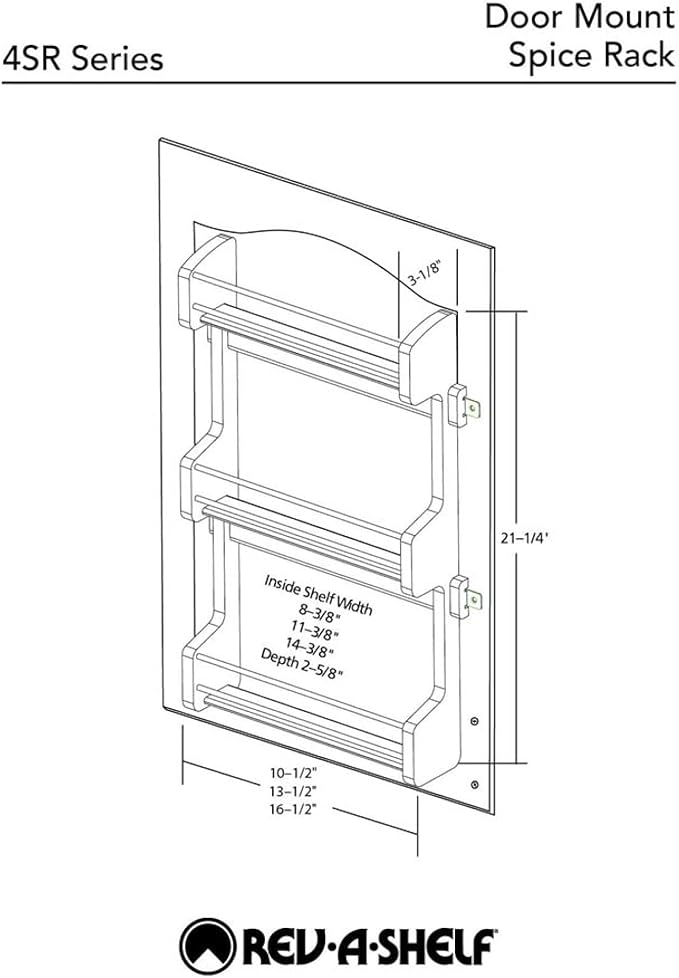 Rev-A-Shelf 15" 3 Tiered Pull Out Shelf Organizer for Kitchen Cabinets, Pantry Storage Spice Seasoning Rack, Door/Wall Mounted, Maple Wood, 4SR-15