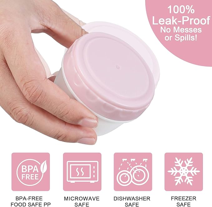 Caperci 6 Pack Salad Dressing Container To Go - 2.7oz Small Condiment Sauce Containers with Leakproof Lids for Bento Lunch Box, BPA-Free, Reusable (Vintage Colors)
