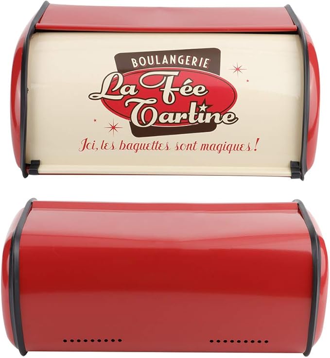 aqxreight Bread Box for Kitchen Storage with Large Capacity and Secure Lid Fits Most Countertops and Cabinets in Red