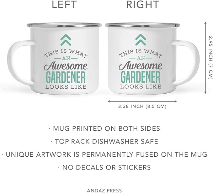 Andaz Press 11oz. Stainless Steel Campfire Coffee Mug Gift, This is What an Awesome Gardener Looks Like, 1-Pack, Birthday Gift Ideas Coworker Him Her, Includes Gift Box