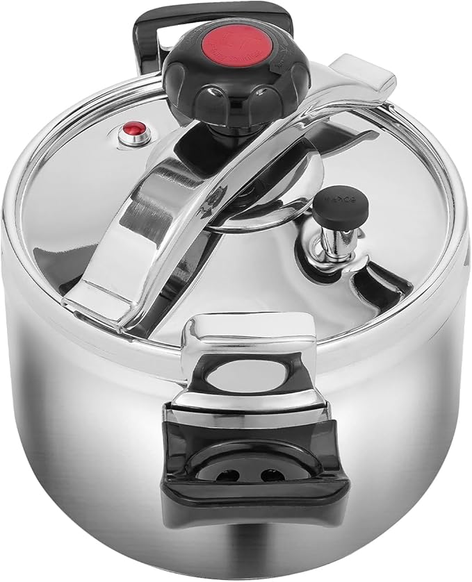 Stainless Steel Pressure Cooker 4+ Quart - High Safety 60Kpa Pressure Pot for Kitchen Boiling & Stewing on All Stoves – Ideal for Versatile Cooking and Quick Meals