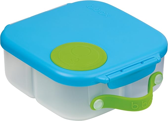 b.box Mini Lunch Box (2-pack), Bento Box for Kids Snack Container with 2 Leak-Proof Compartments, Reusable Snack Containers with Lids, BPA Free Kids Lunch Box, 4 1/4 Cup (Blue Slate+Lemon Sherbet)