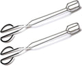 2Pcs 16 Inch Extra Long Stainless Steel Kitchen Scissor Tongs, Non-Slip Comfortable Red Grip, Heat Resistant for BBQ and Cooking