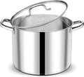 P&P CHEF 16 QT Stock Pot with Lid, Stainless Steel Large Cooking Pot, Soup Canning Stockpot for Stewing Simmering, Tri-ply Bottom for All Stoves, Heavy-Duty &Dishwasher Safe & Food-Grade