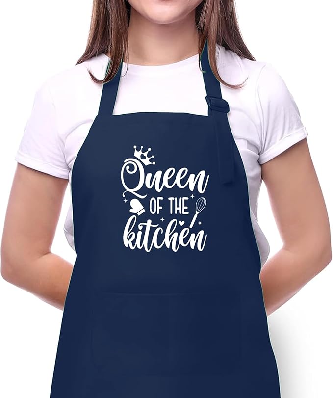Custom Apron for Mom, Mother's Day Gift for Mom, Grandma, Personalized Kitchen Gifts for Mom, Mother, Women, Wife, Adjustable Kitchen Cooking Apron for Women - Cute Aprons with Funny Design