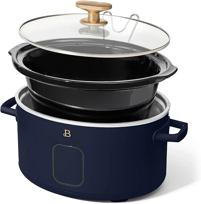 Beautiful 6 Qt Programmable Slow Cooker with Touch Control, Digital Timer and Keep Warm Function – Large Electric pot Capacity Kitchen Appliance by Drew-Barrymore (Starry Night Blue)