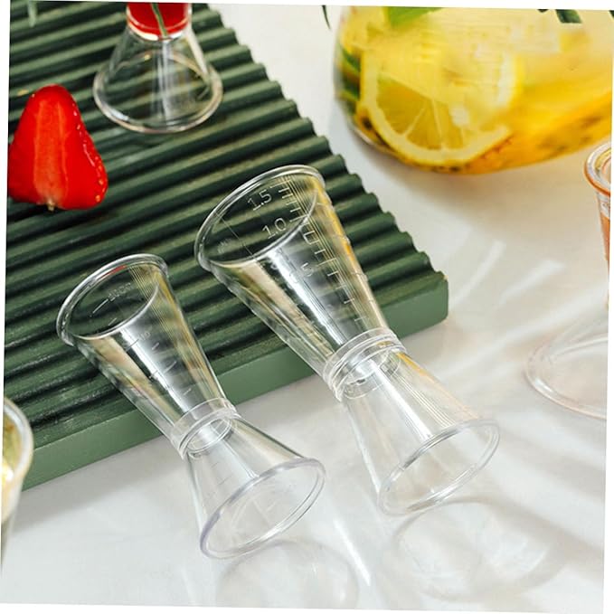 6pcs Bar Measuring Cup Double Jigger Plastic Cocktail Jigger Long Handle Bar Supplies