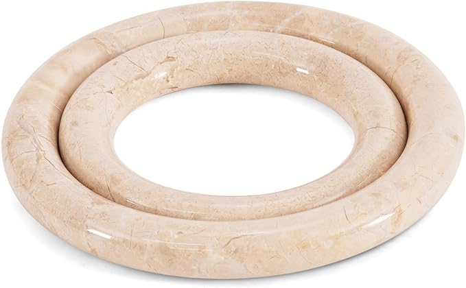 Marble Trivets for Dining Table Set of 2 Handmade Beige Stone Pot Holders for Kitchen Decor & Accessories - Modern Trivet for Hot Dishes, Hotpot, Dish, Pan & Plate