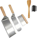 Professional Griddle Spatula Set - Stainless Steel Spatula Bread Cutter and Griddle Scraper,Flat Top Grill Accessories Set,Scraper for Outdoor Barbecue
