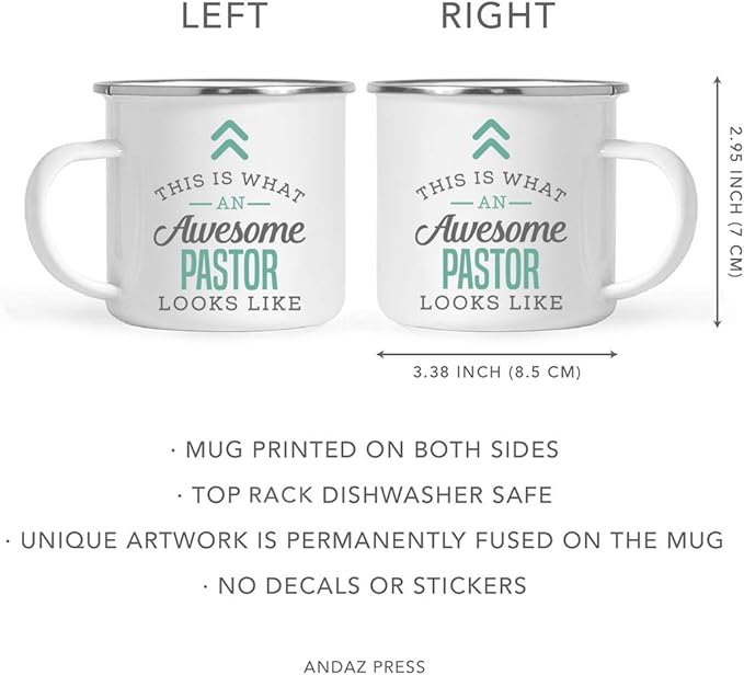 Andaz Press 11oz. Stainless Steel Campfire Coffee Mug Gift, This is What an Awesome Pastor Looks Like, 1-Pack, Birthday Gift Ideas Coworker Him Her, Includes Gift Box