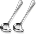 2 Pcs Small Ladle with Pour Spout 7.8'' Stainless Steel Gravy Ladle Sauce Soup Spoon 1 Ounce Small Drizzle Ladles for Cooking Serving Canning