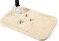 Koville Marble Tray, 12"x8" Marble Vanity Tray for Bathroom Kitchen Countertop, Rectangular Stone Tray for Cosmetics Perfume Trinket, Decorative Catchall Trays (Beige)