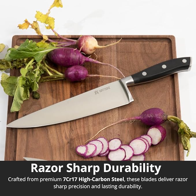 Yatoshi Kitchen Knife Set - 3 Piece, Ultra Sharp High Carbon Stainless Steel, Full Tang