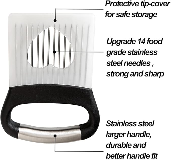 Large Onion Holder for Slicing,Stainless Steel Food Slice Holder,Kitchen Chopper Assistant Tool for Vegetable Slicers,Fruit Cutters,Meat Tenderizers,Home Kitchen Tool with Protective Cover (Black)