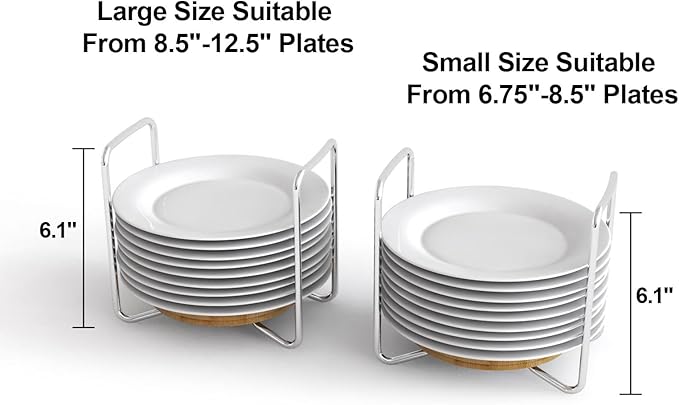 Adjustable Bamboo Dish Drying Rack - Stainless Steel 304 Dish Rack for Kitchen | Counter Home Essentials for Efficient Dish Organization and Drying (Natural, 2*Small)
