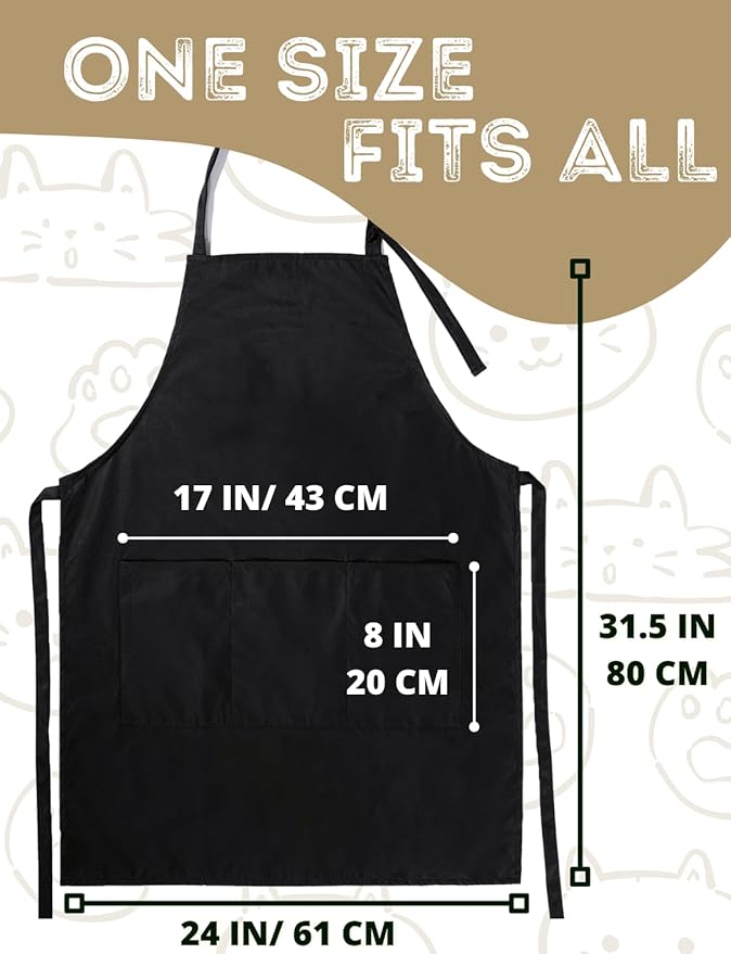 InnoBeta Cat Lover Gifts, Funny Apron with Pockets and Adjustable Neck Strap, Cat Gifts