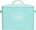 Extra Large Teal Farmhouse Bread Box for Kitchen Countertop - Breadbox Holder Fits 2+ Loaves - Bread Storage Container Bin - Rustic Bread Keeper Vintage Metal Kitchen Decor for Counter(Bread Box)