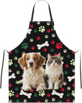 Custom Dog Face Apron for Men Women, Personalized Photo Bib Apron with Pockets, Customized Chef Aprons