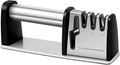 Kitchen Knife Sharpener – 4-in-1 Knife Sharpening System for Scissors, Knives, Blades – Sharpening Tool with Ergonomic Handle and Anti-Slip Base – Tungsten Steel Blade Sharpener