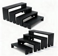Wooden Display Stand Wood Tiered Racks, 2 Set 8 Piece Wood Display Shelf for Cupcake,Jewelry,Card, Vendor Events, Table Shelves Wooden Riser Organizer Dessert Showcase-Black