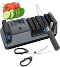5-in-1 Electric Knife Sharpener for Kitchen Knives, 3-Stage Sharpener with 100% Diamond Abrasive, LCD Screen, Speed Adjustable, Knife Sharpener for All Kitchen Knives Quick Sharpening, Scissors