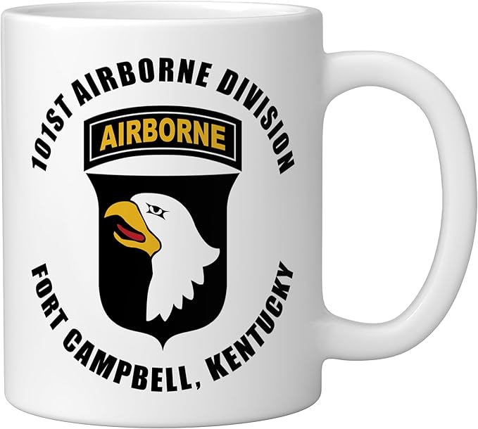 101st Airborne Division Fort Campbell Kentucky Emblem Ceramic Mug, White