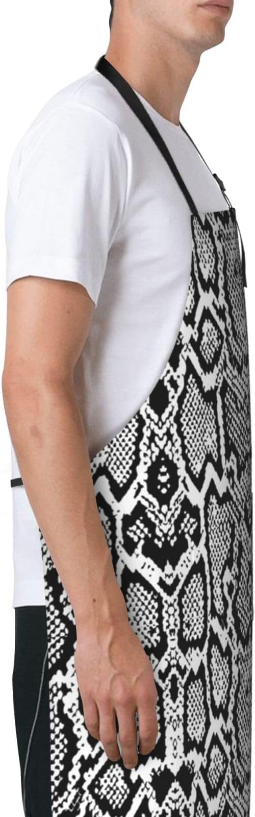 Snakeskin Aprons Cool Aprons with Pockets and Adjustable Mens Apron for Gardening Cooking Kitchen