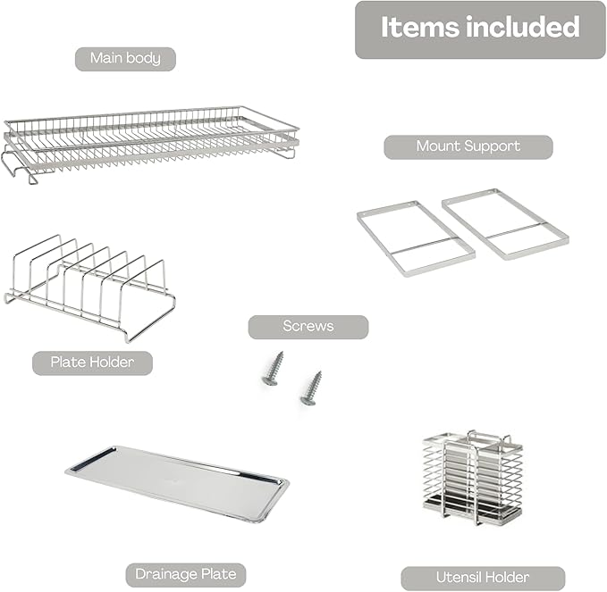 Attaching Dish Rack (Stainless Steel, 12.2" H x 31.9" W x 9.8" D (Model: 800))