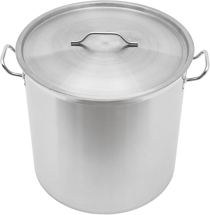 100 Quart Stainless Steel Pot with Lid, 19.7×19.7In Large Stock Pot, Stainless Steel Stockpot for Canteen, Breakfast Shop, Home, Restaurant