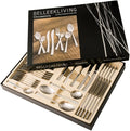 Belleek Occasions 44-Piece Cutlery Set - Polished 18/10 Stainless Steel Flatware Set - Dishwasher Safe Utensils