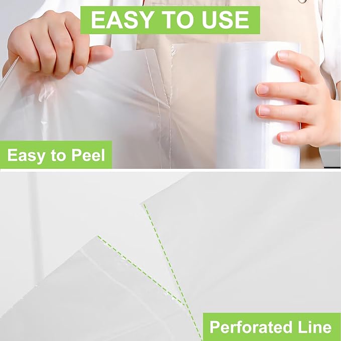 Plastic Produce Bag 12" X 20", Clear Food Storage Bags for Food, Fruit, Vegetable, Refrigerator Storage, Kitchen,350 Bags/Roll (10 Rolls)