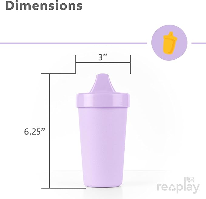 Re-Play Spill-Proof Sippy Cups - Reusable 10 Oz Set of 4, Dishwasher & Microwave Safe, Made in USA - Set of 4-3.13" x 6.25" - Bubble Pop