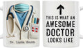 Personalized Doctor Mug, This Is What An Awesome Doctor Looks Like Arrow Design Coffee Cup, Gift For Doctors Or Medical Students, Cool MD Graduation Or Doctor’s Day Present