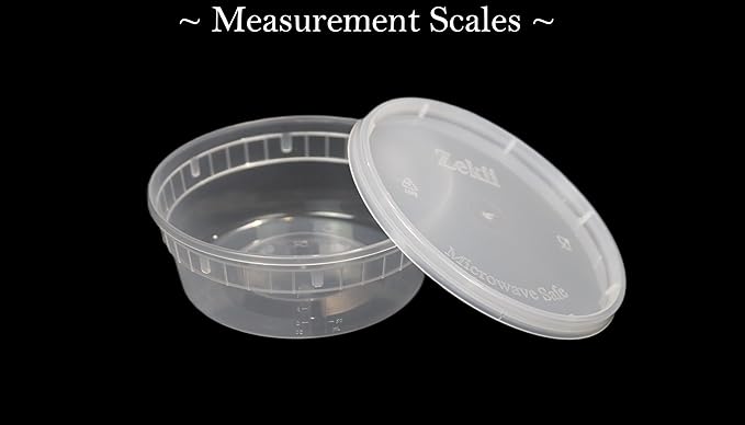 Zekii EXTRA THICK Deli Containers with Lids, [48Sets 8oz] Soup Containers w/Lids Airtight, Disposable, BPA Free, Takeout soup Cups, Meal Prep, Food Storage Containers with Measurements