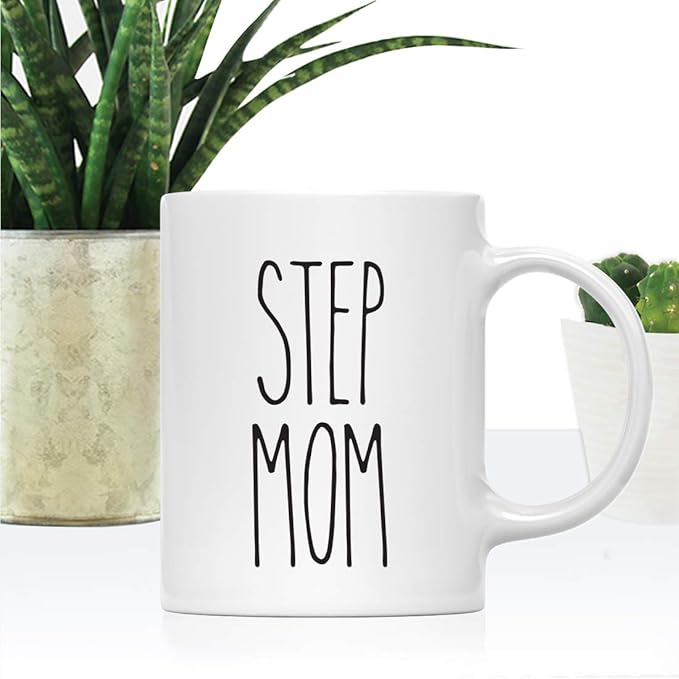 Andaz Press Simple Rustic Farmhouse Kitchen Decor 11oz. Ceramic Coffee Tea Mug Gift, Step Mom, 1-Pack
