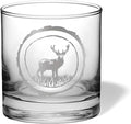 Hunting Gifts for Hunters and Outdoorsman Elk Deer Whiskey Glass with Coaster Rustic Décor for Mountain Cabin Lake House Beer Pint Glass Fishing Fisherman Dad (Deer, Single Whiskey Glass)