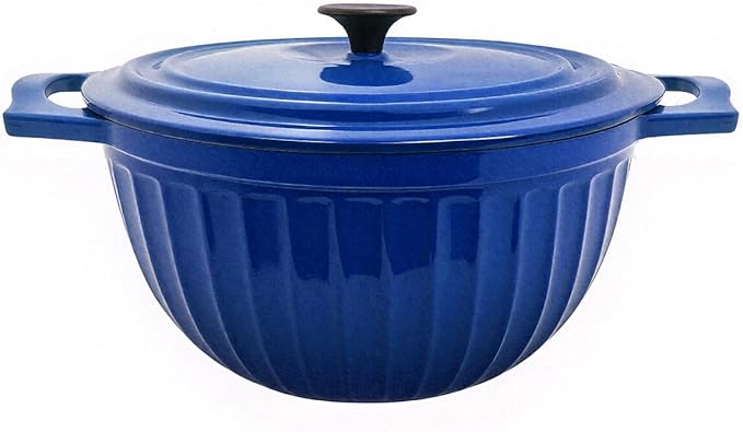 5 Quart Cast Iron Dutch Oven Pot with Lid, enameled cast iron pot, blue dutch oven, porcelain cast iron dutch oven, pot with lid blue