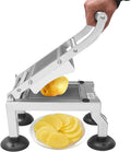Manual Vegetable Slicer Heavy Duty Tomato Slicer 10mm/0.39in Stainless Steel Fruit Vegetable Cutter with 4 Suction Cups for Onion Cucumber Tomato Apple within 2.76in 4 Suction Cups