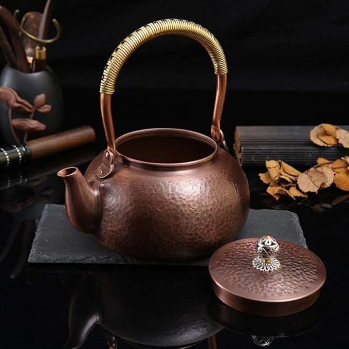 Handmade Pure Copper Teapot, Pure Copper Kettle for Gas Stove, Pure Copper Tea Set, Copper Teapot