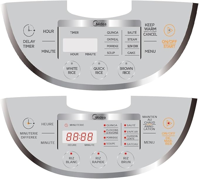 Midea Micom Rice Cooker, Digital Multi-Functional Ricer Cooker/Steamer, Brown Rice, Slow Cooker (3L/5.5Cup) (White)