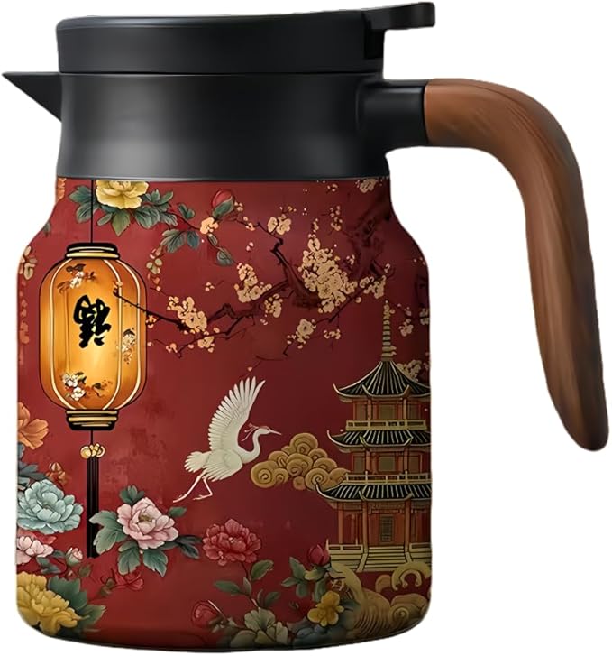 thermal teapot with infuser,Tea Pot with Infusers for Loose Tea,1000ML Thermal Teapot with Removable Infuser & Lid (B)