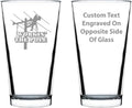 Custom Workin' the Pole - Lineman Electrician Pint Glass - Funny Electrician Gifts for Electricians - 16 Oz Pint Glasses