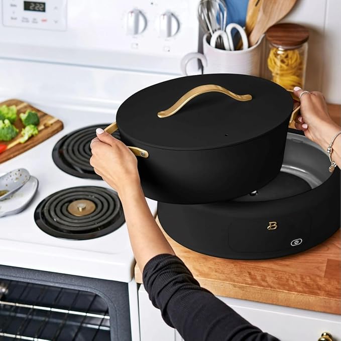 Beautiful 10-in-1 Electric Multi-Cooker, 6-Quart, Digital Display, Non-Stick Pot, One-Touch Control, 10 Cooking Functions (Black)