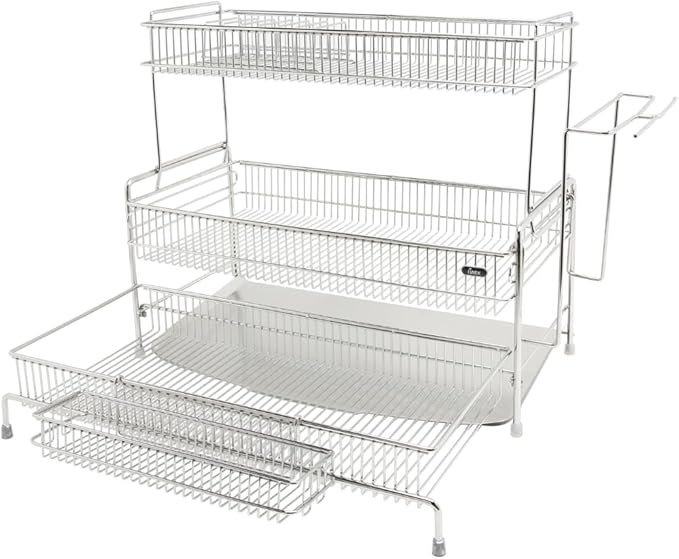 Ergo Edge Dish Rack (Stainless Steel, 17.7" H x 20.6" W x 10.6–19.5" D)