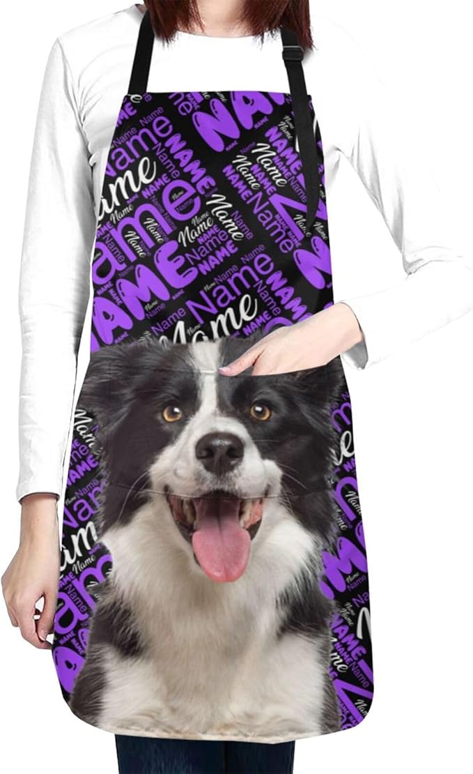Custom Face Apron for Men Women, Personalized Photo Apron with Pockets, Customized Kitchen Aprons