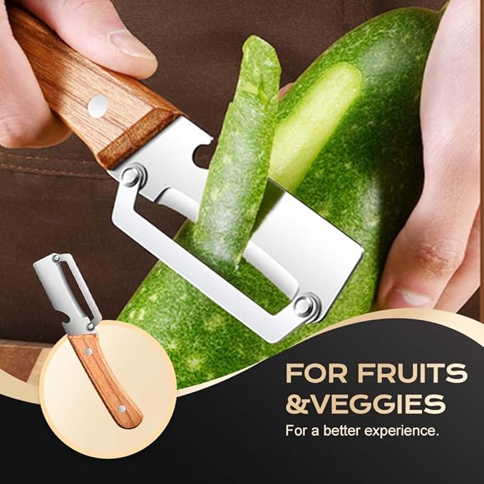 Multi Functional Vegetable Peeler for Kitchen, Ultra Sharp Stainless Steel Veggie, Fruit, Carrot, Orange & Potato Peeler with Ergonomic Handle, Julienne Peeler & Bottle Opener, Fruit Peeler (1pc)