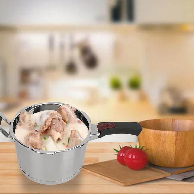 Pressure Cookers, Stainless Steel Pressure Cooker Canner Pressure Canner Rice Cooker Instant Kitchen Cookware for Gas & Induction Cooker Gas Electric Stove (4L)
